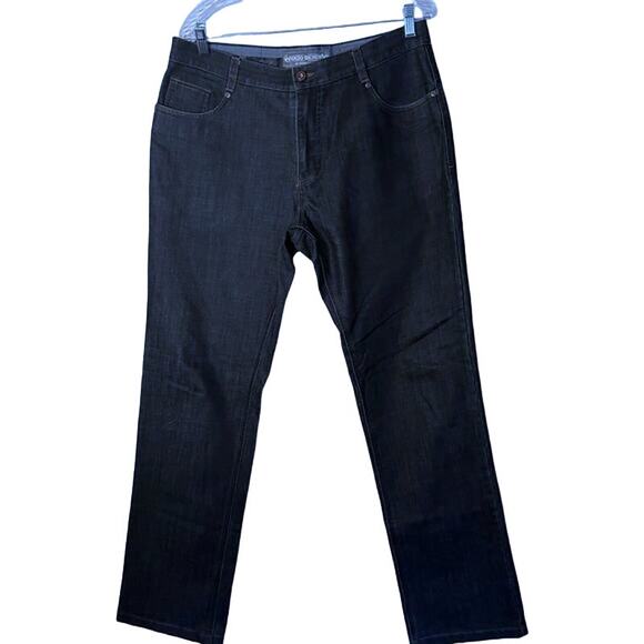 Enzo Jeans Mens Size 34" Waist Blue Denim Wash Straight Leg 5 Pocket Mid Rise - Picture 1 of 10